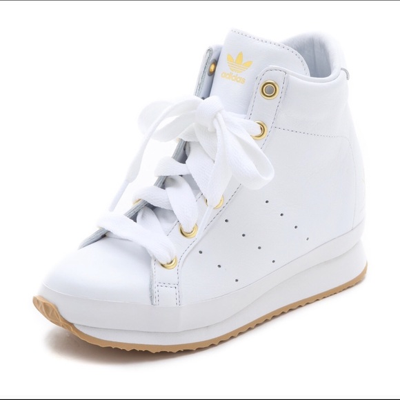 white wedge heel sneakers
